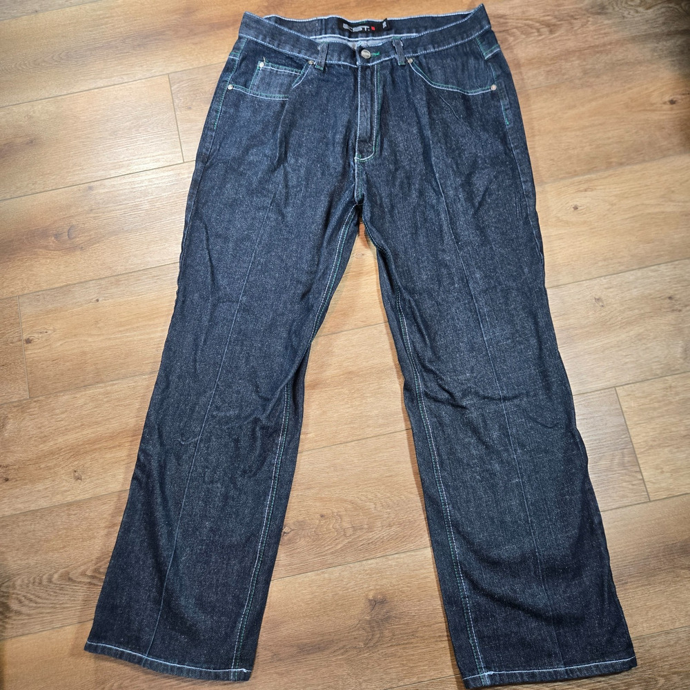EST Denim Jeans 38x31 Dark Wash Loose Straight Y2K Baggy Skater Streetwear